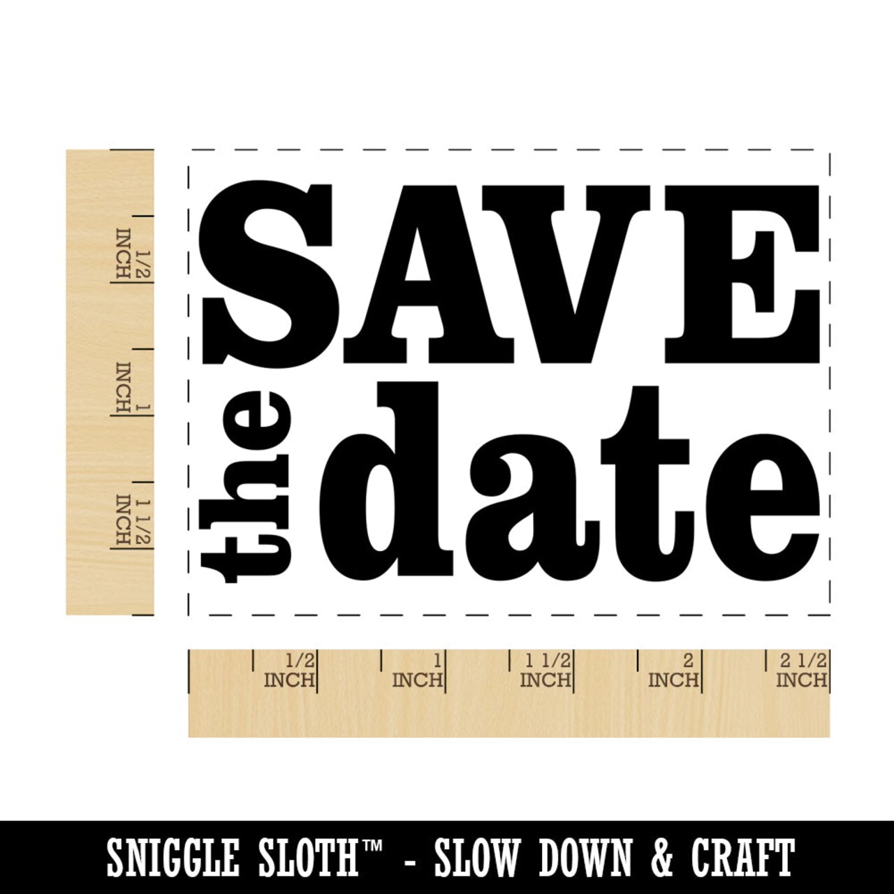 Save the Date Wedding Rectangle Rubber Stamp for Stamping Crafting